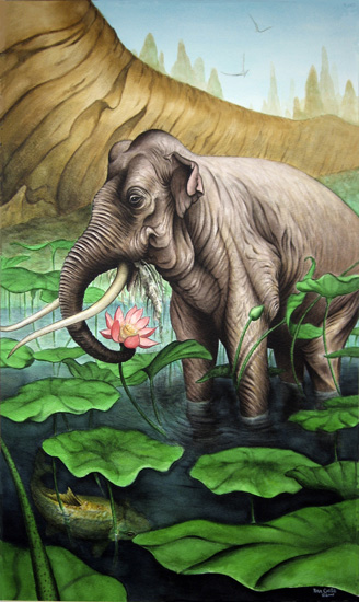 Elephant and Lotus